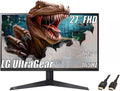 LG 27' Ultragear Gaming Monitor, 1920 x 1080, 165Hz Refresh Rate, 1ms MBR, AMD FreeSync Premium, 3-Side Virtually Borderless, Black Stabilizer, DisplayPort, with 5ave HDMI