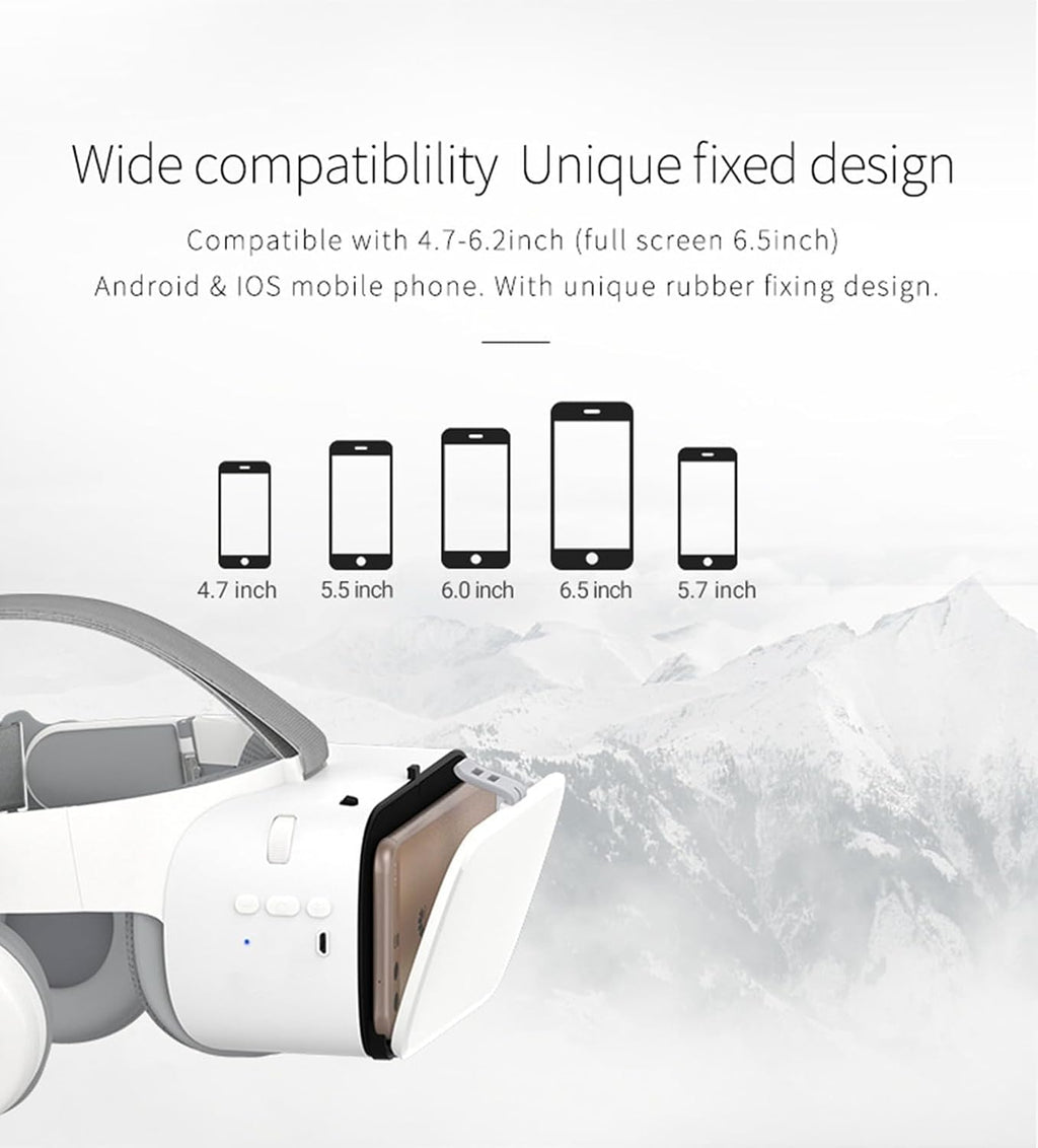 Virtual Reality VR Headset, Phone VR Glasses for 3D Video Game Play for Adults & Kids, VR Goggles w/Bluetooth Headphones Compatible with iPhone 17 16 15 14 13 12 Pro Samsung Galaxy S24 S23 S22