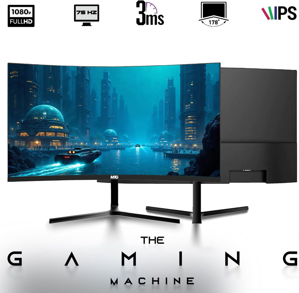 HP Gaming PC Desktop Computer – AMD Pro A10-9700,GT 1030 Graphics,16GB RAM,512GB SSD,Dual 27 Inch Curved Monitor,RGB Keyboard with AI Copilot,Mouse,WiFi,RGB Headphone,Windows 11(Renewed)