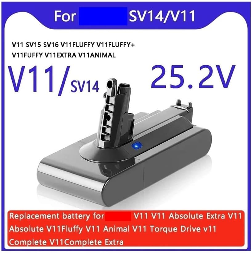 Compatible for Dyson V11 25.2V 12800mAh SV14 Battery Lithium Li-ion Vacuum Cleaner Rechargeable Battery Absolute V11 Animal(12800mAh)