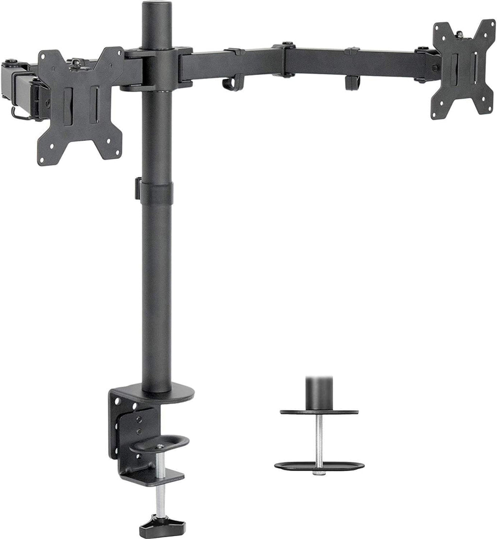 Dell E2724H 27-inch 1080P Full HD Wide Angle LED LCD Monitor, 2-Pack VGA, DisplayPort, HDMI, Integrated Speaker and Desk Mount Dual Monitor Stand (Renewed)