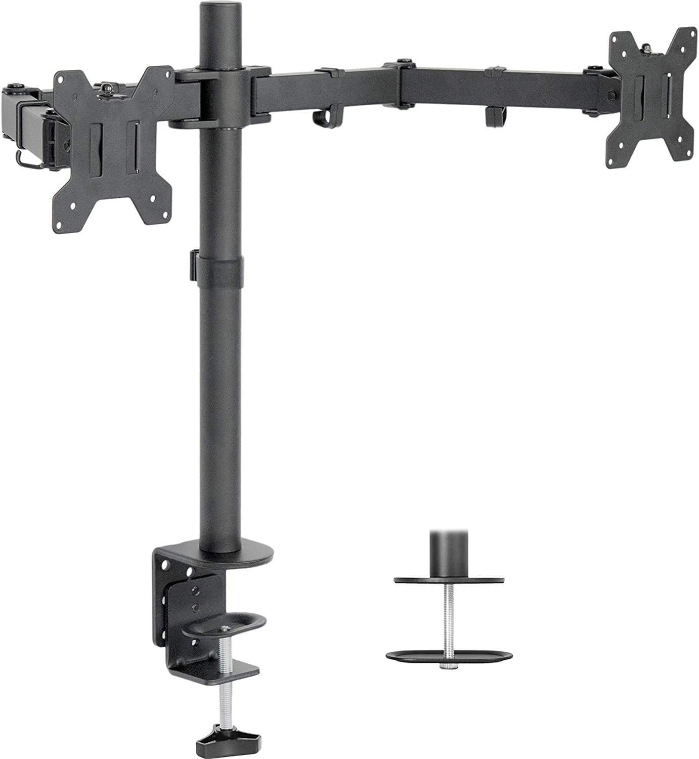 Dell E2424H 24-inch 1080P Full HD Wide Angle LED LCD Monitor, 2-Pack VGA, DisplayPort, HDMI, Integrated Speaker and Desk Mount Dual Monitor Stand (Renewed)