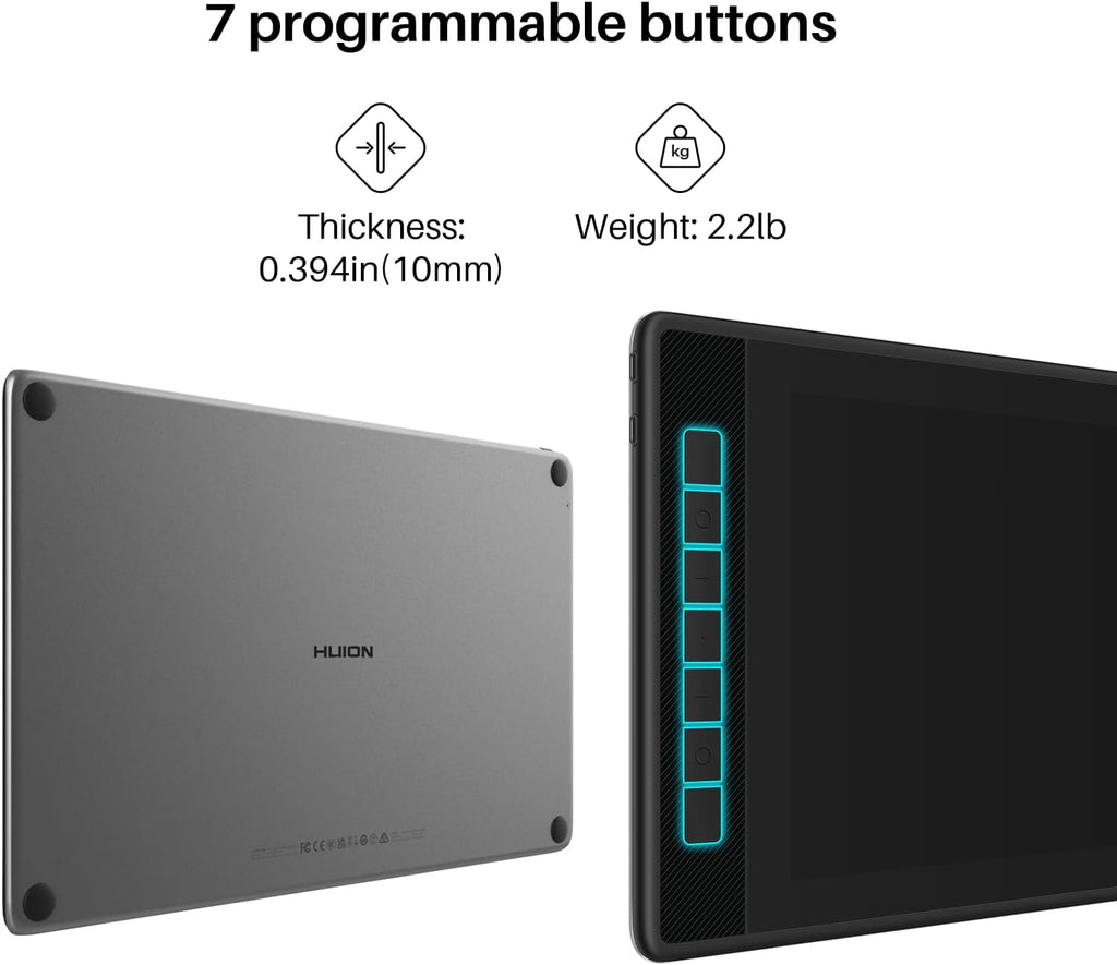 HUION Kamvas Pro 13 2.5K QHD Graphics Monitor Drawing Tablet with Screen QLED Full Lamination Battery-Free Stylus PW517 for Windows PC, Mac, Android, 13.3inch Digital Drawing Tablet Pen Display