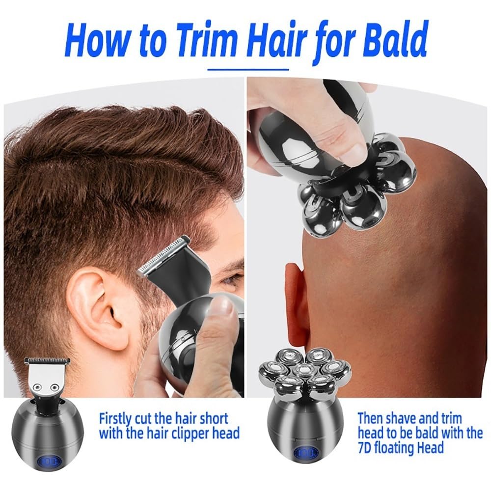 Head Shavers for Bald Men, Rechargeable 5 in 1 Multi Grooming Kit Beard Hair Electric Shaver for Men Body Trimmer Facial Electric Razor Balde Shaving Machine