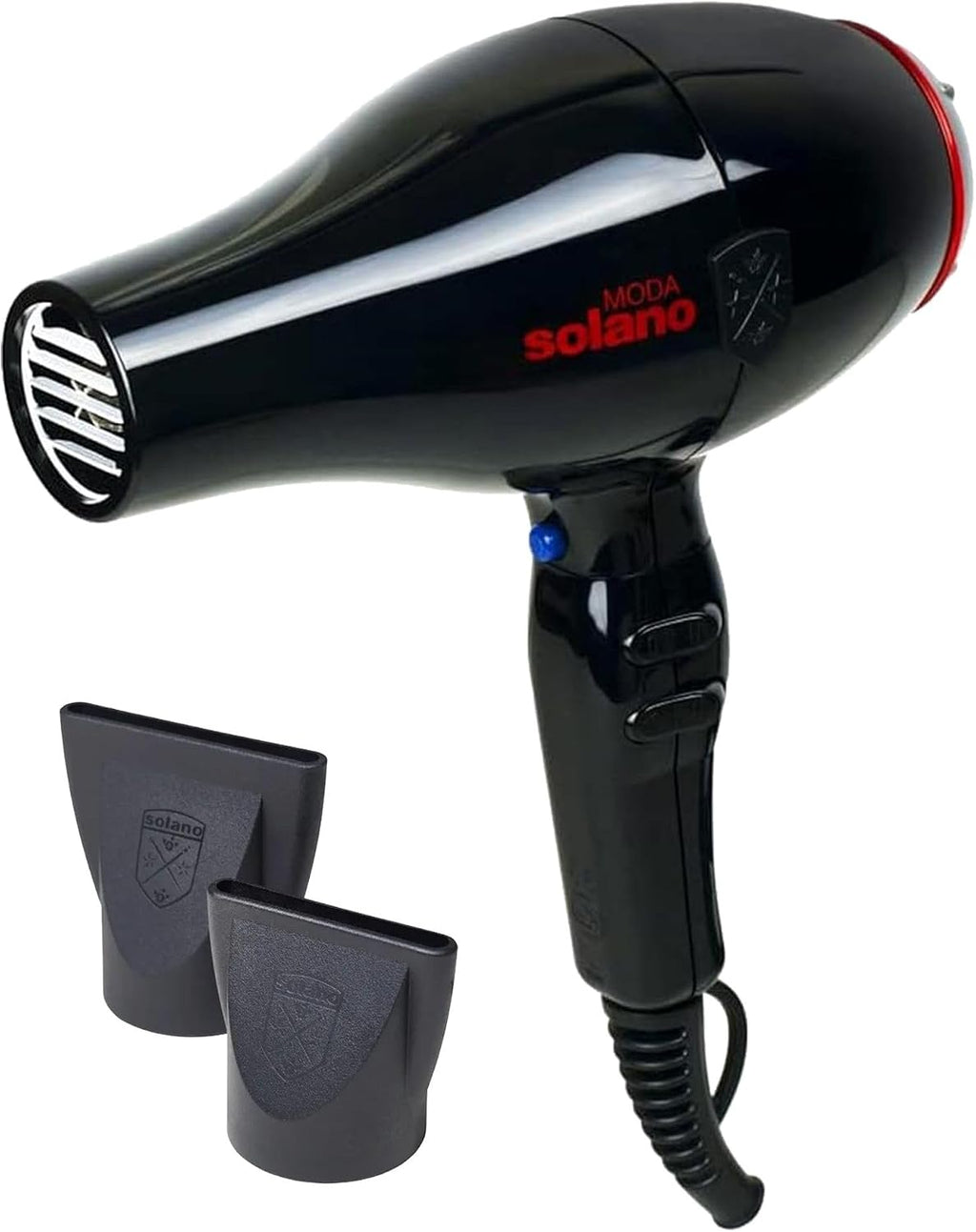 Solano Moda Fast Drying 2-Speed Ionic Hair Dryer -1750 Watt + Internal Silencer + Far Infrared Heat - Smoothing Without Sacrificing Body or Bounce - Italian-Made