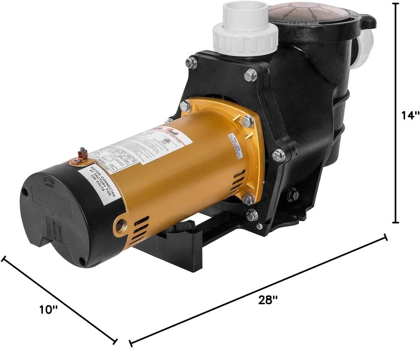 XtremepowerUS 2.0HP Swimming Pool Pump Self Prime for Above Ground/Inground 5850GPH 2' NPT Fitting Slip-On Fitting Adapter Set
