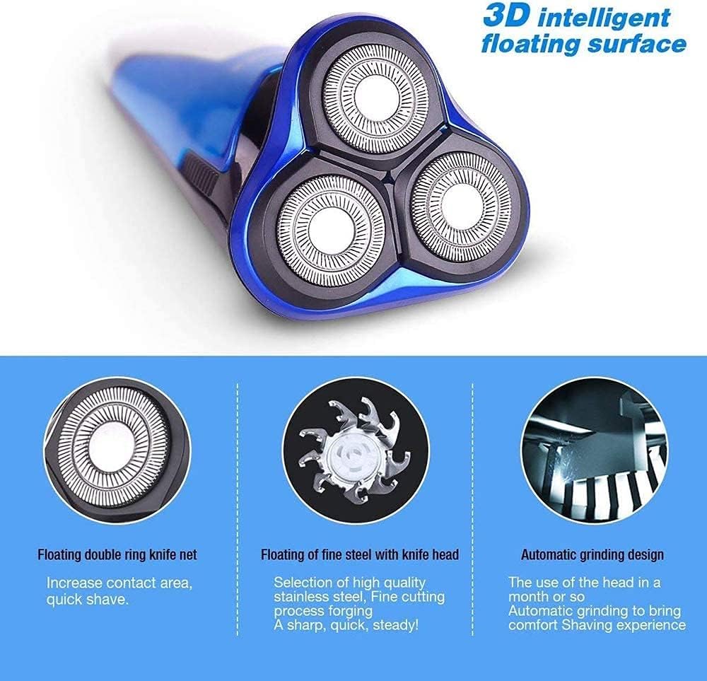 Electric Shaver for Men Rechargeable Rotary Razors Beard Trimmer Face Shavers 100% Waterproof IPX6 Wet & Dry Cordless with Stroke Locking Function
