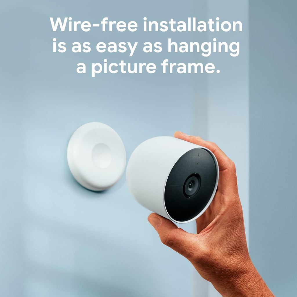 Google Nest Cam G3AL9 Indoor/Outdoor Security Camera – Wireless, Battery-Powered, 1080p HDR Video, Night Vision, 2-Way Audio, Smart Alerts, Weather-Resistant, Bulk Packaging