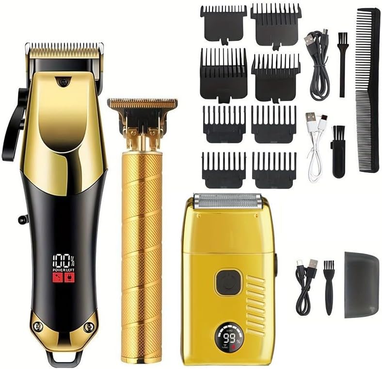 Professional Hair Clippers for Men, USB Charging Beard Trimmer Shaver Electric Kit, Cordless Barber and Trimmers Set, Cutting, Shaving Machines for Grooming Gifts