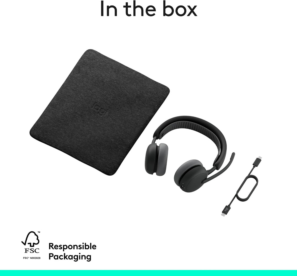 Logitech Zone Wireless 2 ES - Noise-Canceling Wireless Headset with Adaptive Hybrid ANC, Bluetooth - Black