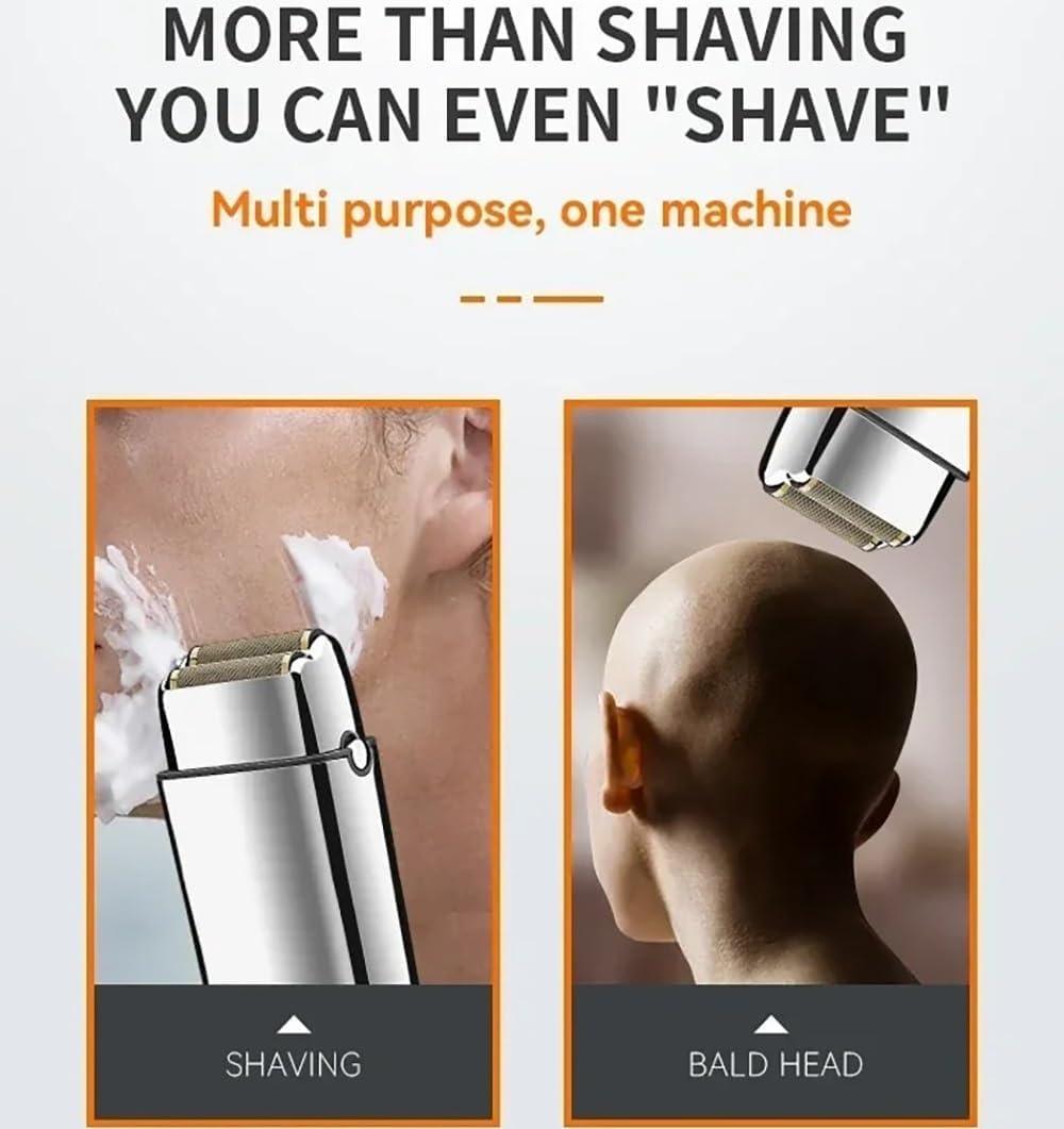 Men's Shaver, Pro Metal Housing Barber Shop Hair Electric Shaver for Men Beard Bald Head Shaving Machine Rechargeable Electric Razor