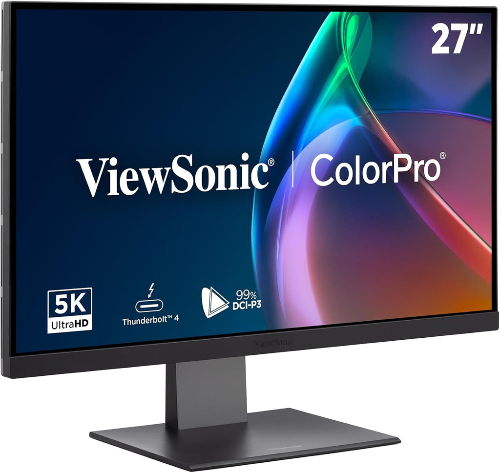 ViewSonic VP2788-5K 27 Inch 5K Mac-Ready Monitor, IPS with 100% sRGB, 99% DCI-P3 and Pantone Validated for Mac Studio Desktop Setups, Advanced Ergonomics, Thunderbolt 4, USB, HDMI, and DisplayPort
