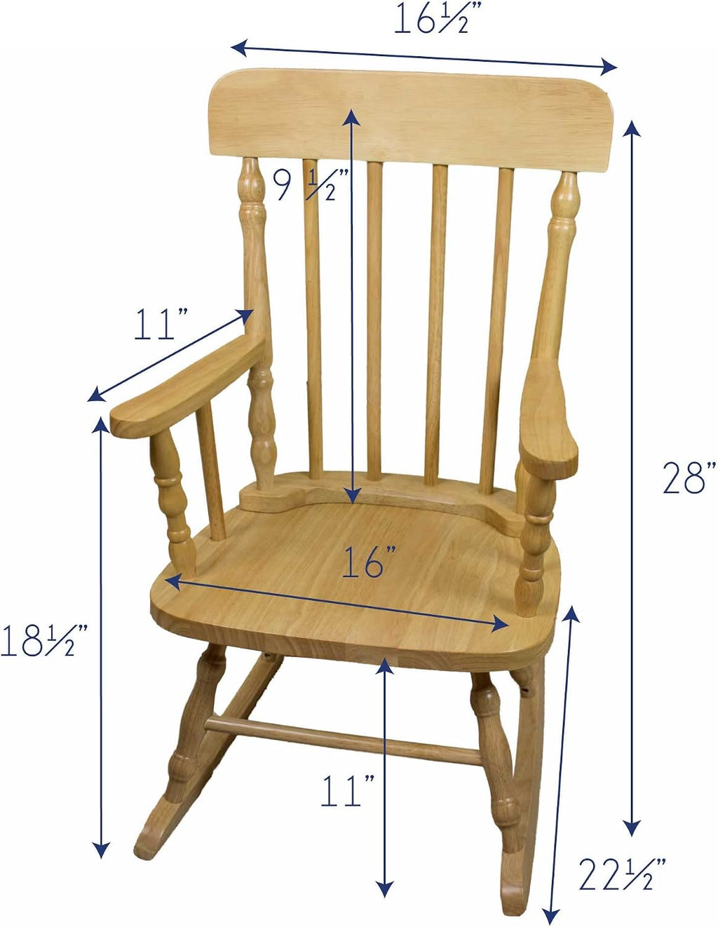 My Bambino Personalized Boys with Name only Natural Wooden Rocking Chair | Baby Shower & Birthday Gift