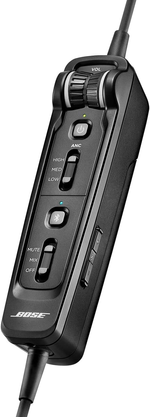 Bose A30 Bluetooth Aviation Headset - Lightweight Comfortable Design, Adjustable ANR and Noise Cancelling Microphone, [LEMO (6 pin)] – Black