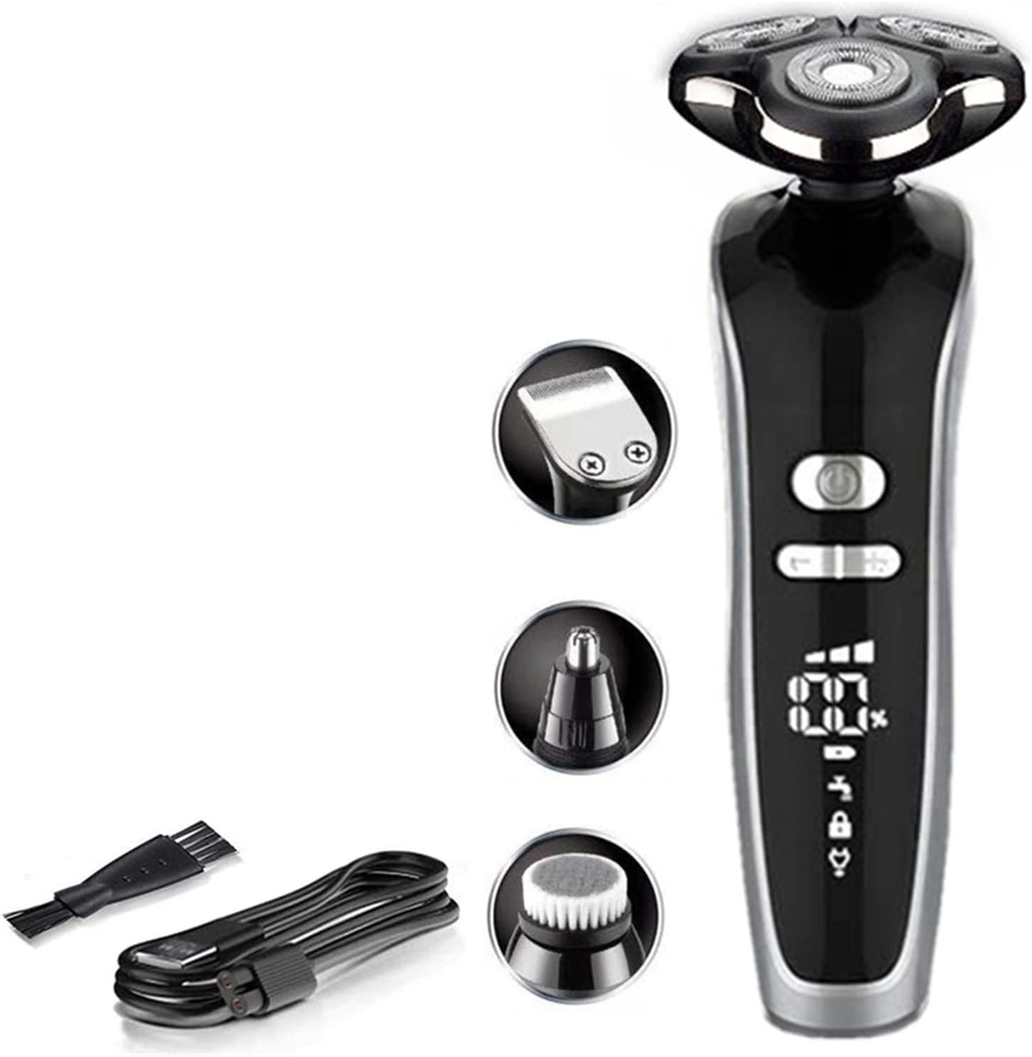 Electric Razor for Men, 3 -Speed Electric Shaver For Men Wet Dry Pro Beard Hair Trimmer Rechargeable Razor Facial Body Shaving Machine Grooming Kit