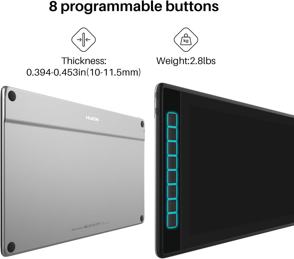 HUION KAMVAS Pro 16 2.5K QHD Drawing Tablet with Screen QLED Full-Laminated Graphics Tablet with Battery-Free Pen, 15.8-inch Digital Art Tablet Compatible with Mac, PC, Android & Linux