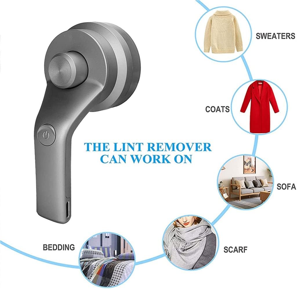 Fabric Shaver, Rechargeable Lint Remover with 6-Blades and Electrostatic Brush, Effectively Fuzz