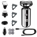Electric Razor for Men, 5in1 Digital Display Wet Dry Electric Shaver Men Bald Shaving Machine Beard Hair Trimmer Body Facial Electric Razor Rechargeable