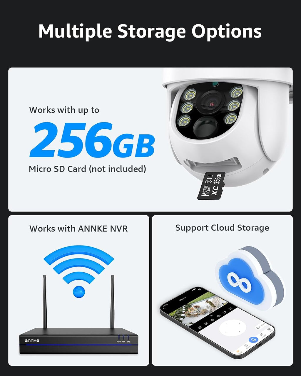 ANNKE Outdoor Wireless Home Camera, 16CH Expandable 4K NVR with 4MP Cameras, 6TB HDD, WiFi Security Camera System, 9000mA Battery, Human Detection, Color Night Vision, Up to 256G Storage, 2 Way Audio