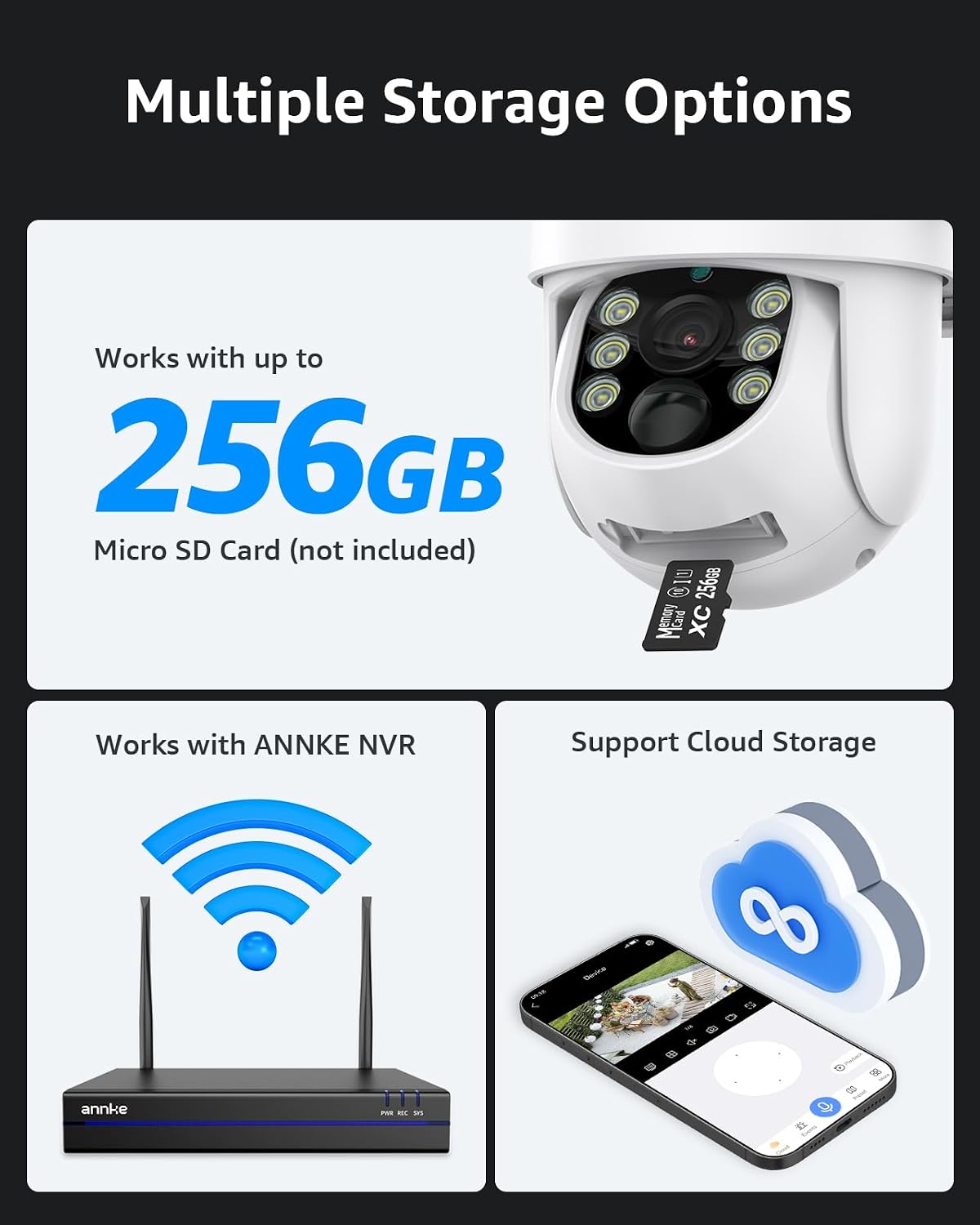 ANNKE Outdoor Wireless Home Camera, 16CH Expandable 4K NVR with 4MP Cameras, 6TB HDD, WiFi Security Camera System, 9000mA Battery, Human Detection, Color Night Vision, Up to 256G Storage, 2 Way Audio