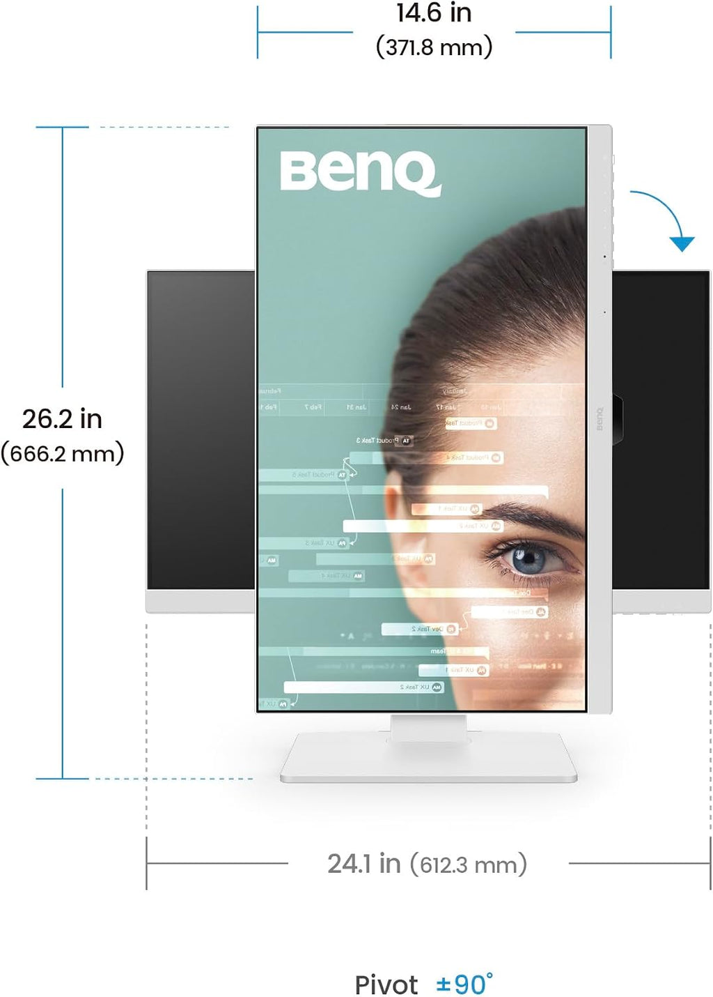 BenQ GW2786TC 27' IPS 1080p Home Office Monitor, FHD, USB-C (65W Power delivery), 100Hz, Eye-Care, Ergo Design, USB hub, Daisy-Chain, high Refresh Rate, 99% sRGB, HDMI, Display Port, TÜV Certified