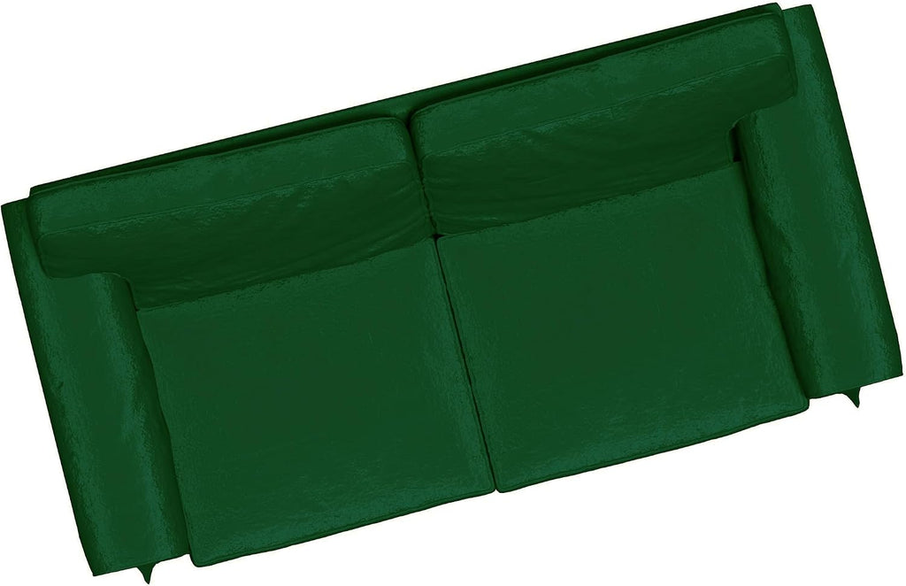 Velvet Pets Friendly Sofa Covers Made Compatible with IKEA Ektorp Loveseat Two Seat Slipcovers (Velvet Dark Green Ektorp 2)