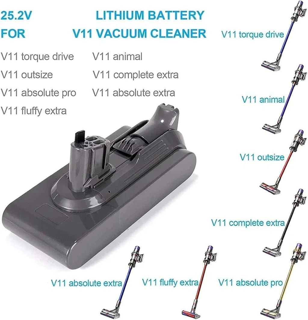 Battery. Compatible for Dyson V11/SV15/SV16/SV17/SV18 Li-ion Battery Replacement Vacuum Cleaner Accessories 25.2V(2PCS V11 SV15)