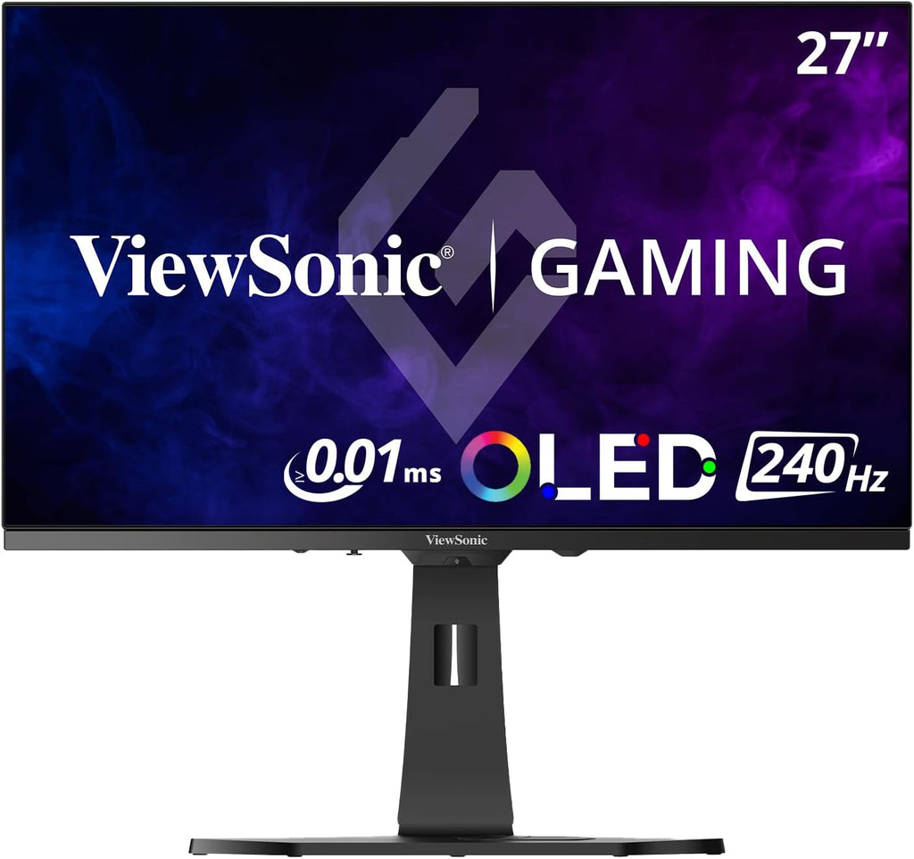 ViewSonic XG272-2K-OLED 27 Inch 1440p 240Hz White Gaming Ergonomic RGB OLED Monitor with up to 0.01ms, AMD FreeSync Premium, G-Sync Compatibility, and USB-C/HDMI v2.1/DP Inputs (Renewed)