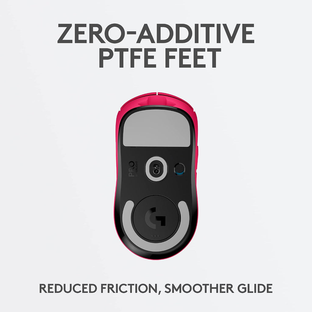 Logitech G PRO X Superlight Wireless Gaming Mouse, Ultra-Lightweight, Hero 25K Sensor, 25,600 DPI, 5 Programmable Buttons, Long Battery Life, Compatible with PC/Mac - Magenta