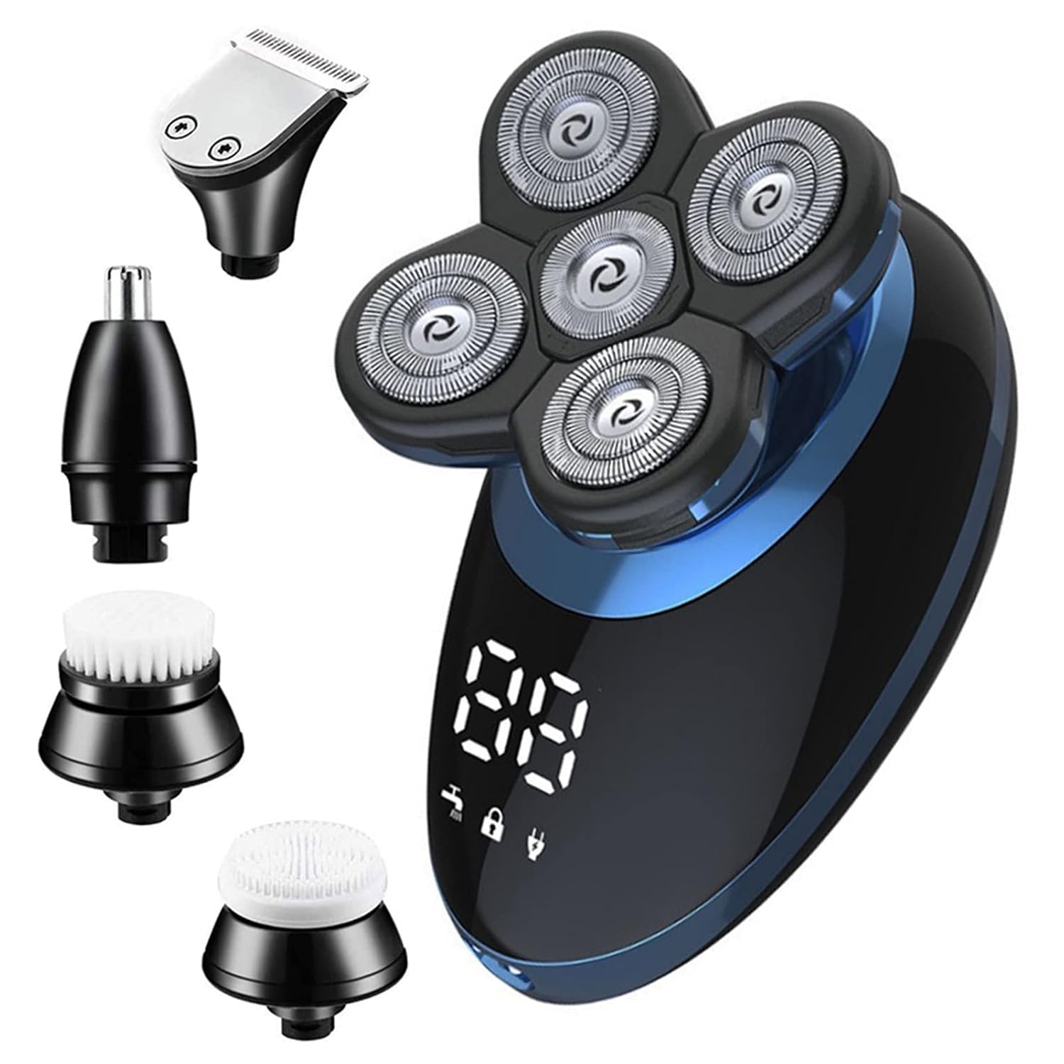 Electric Razor for Men, All In One Grooming Kit Facial Body Electric Shaver Hair Trimmer Beard Electric Razor For Men Bald Shaving Machine LCD Display