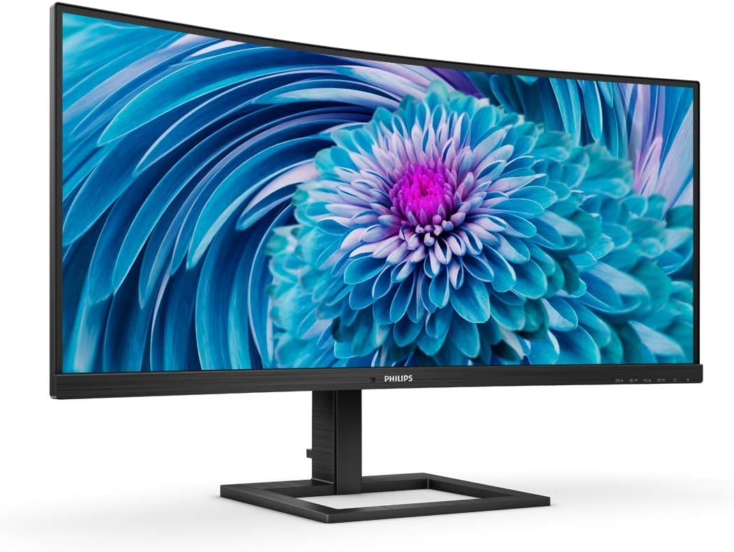 Philips 346E2CUAE 34'' Curved Frameless UltraWide QHD 3440x1440,100Hz 1ms MPRT, sRGB 121%, USB-C Charging, MultiView PIP/PBP, Height Adjustable, 4Yr Advance Replacement