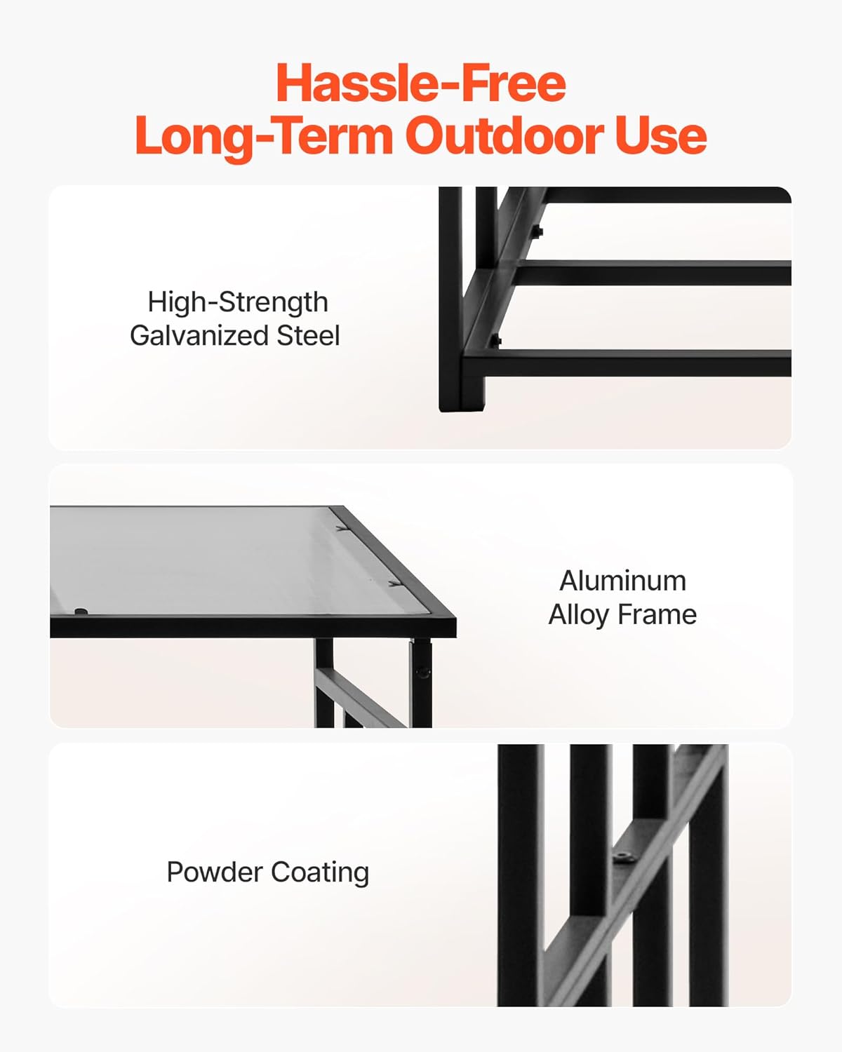VEVOR Firewood Rack with Sloped Roof, 4 ft Outdoor Firewood Holder, 1/4 Cord Log Storage Shed, 660lb Max Weight Capacity, Powder-Coated Metal Wood Storage Rack for Fireplace Deck Backyard Garden