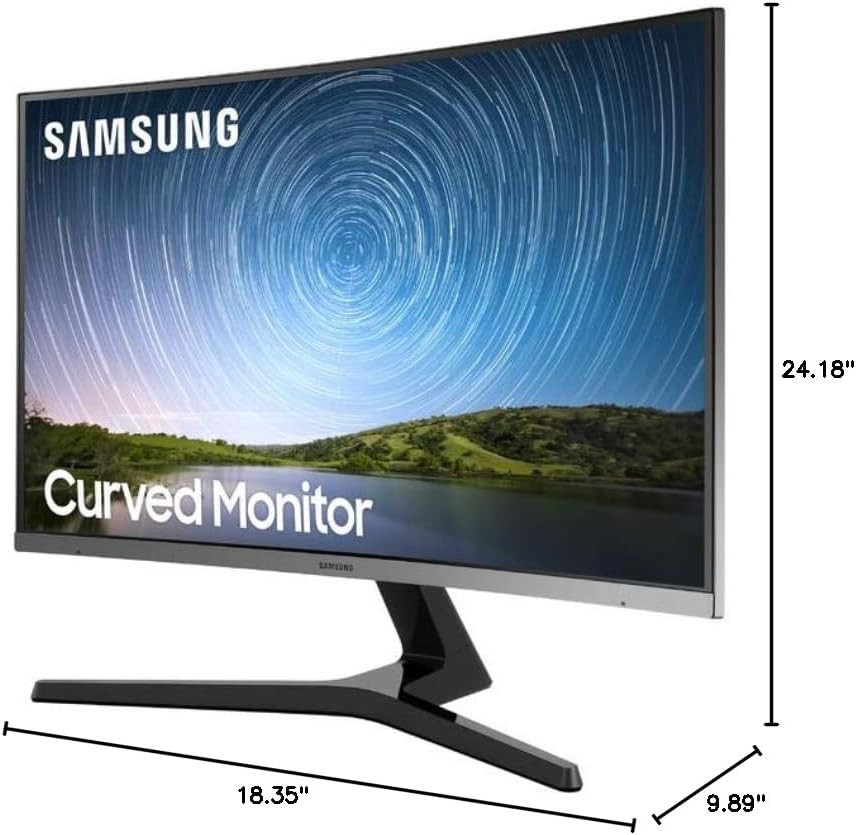 SAMSUNG 27-Inch CR50 Frameless Curved Gaming Monitor (LC27R500FHNXZA) – 60Hz Refresh, Computer Monitor, 1920 x 1080p Resolution, 4ms Response, FreeSync, HDMI,Black