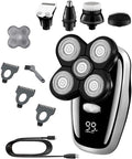 Electric Razor for Men, 5IN1 Multi Grooming Kit Digital Display Facial Electric Shaver Hair Trimmer Beard Body Electric Razor for Men Balds Shaving Machine