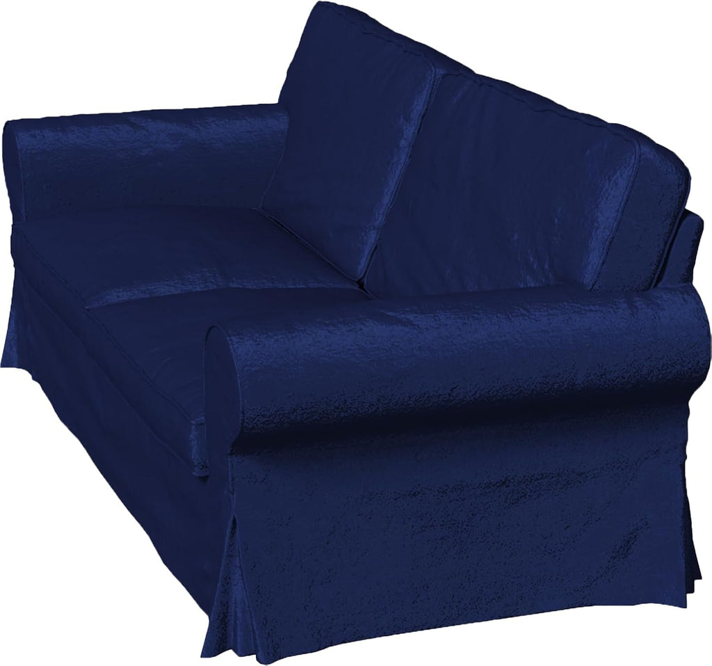 Velvet Pets Friendly Sofa Covers Made Compatible for IKEA Ektorp Loveseat Two Seat Slipcovers (Velvet Blue Ektorp 2)