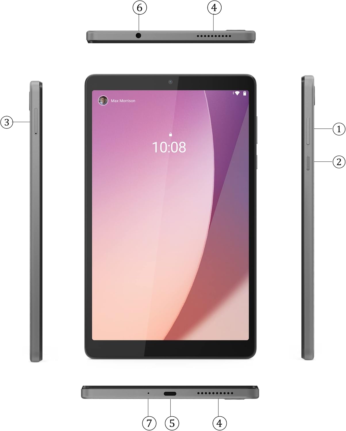 Lenovo Tab M8 (4th Gen) - 2023 - Tablet - Long Battery Life - 8' HD - Front 2MP & Rear 5MP Camera - 2GB Memory - 32GB Storage - Android 12 (Go Edition) or Later,Gray