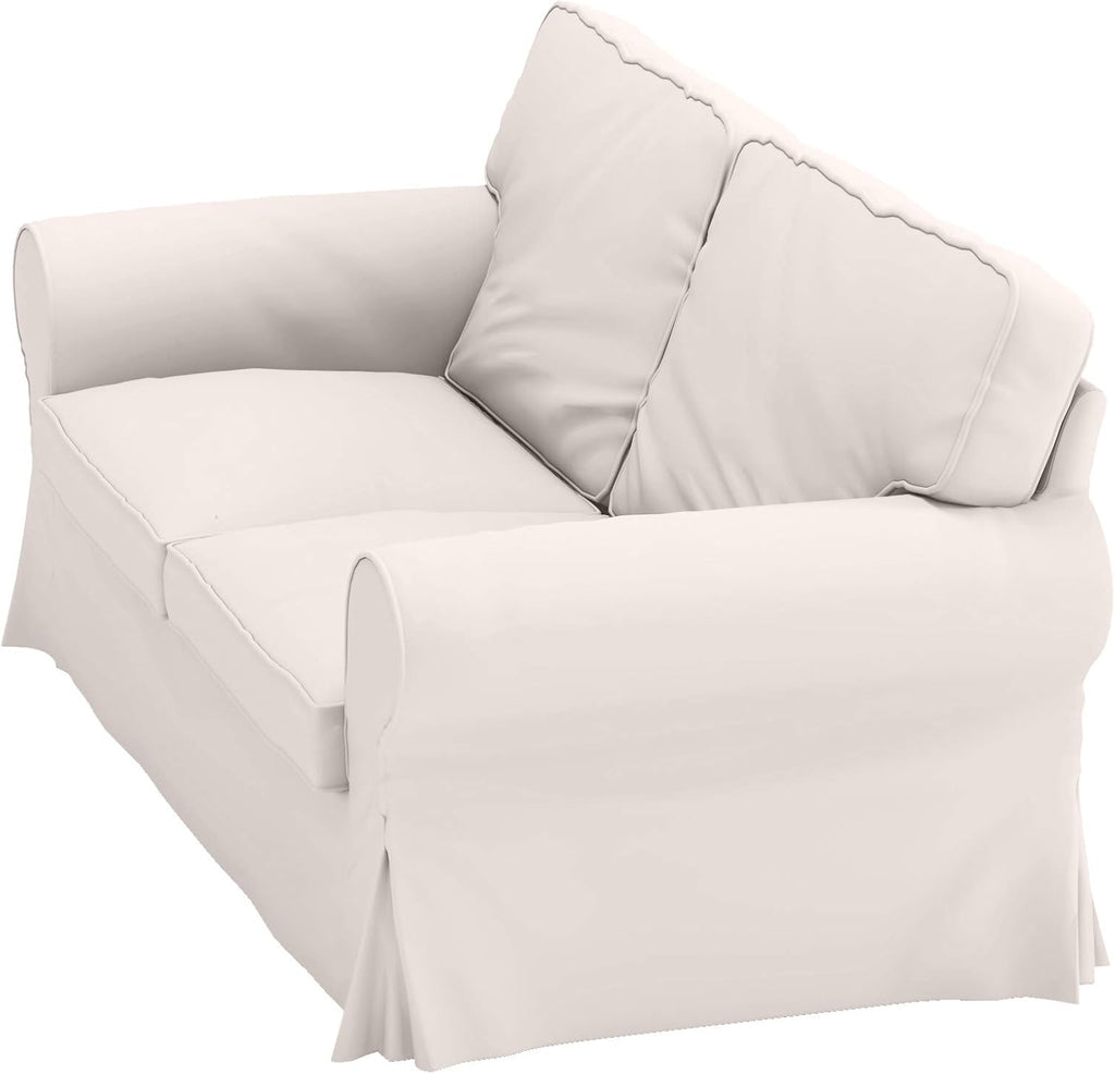 Sofa Covers Compatible with IKEA Ektorp 2 Seat Loveseat Sofa Slipcovers (Polyester Beige, Ektorp Loveseat)