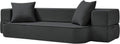 SUYOLS 2-in-1 Folding Sofa Bed with Pillows - Folding Chair Floor Couch & Sleeping Mattress - Washable Cover & Memory Foam Sleeper Chair for Living Room/Guest Room/Apartment/Loft, Dark Gray, Twin XL