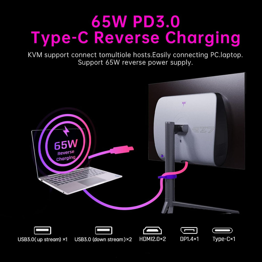 KTC 27 OLED Monitor - 1440p 240hz Monitor 0.03ms GTG, Type-C 65W, Built-in Speakers, 1.5M:1 Contrast Ratio, 136% sRGB, DisplayPort1.4, HDMI2.0,USB-C 3.0, Vesa, PC Moniter (Renewed)