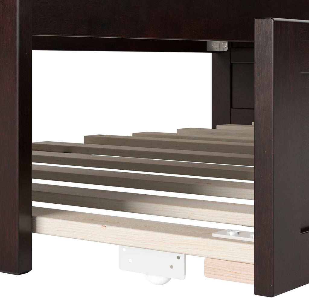 AFI, Acadia Twin Size Wood Daybed Frame with Twin Trundle, Espresso (Black)