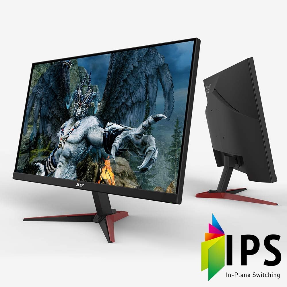 acer Nitro VG240Y Pbiip 23.8 Inches Full HD (1920 x 1080) IPS Gaming Monitor with AMD Radeon FreeSync Technology, Zero Frame, 144Hz, 1ms VRB, (2 x HDMI 2.0 Ports & 1 x Display Port), Black