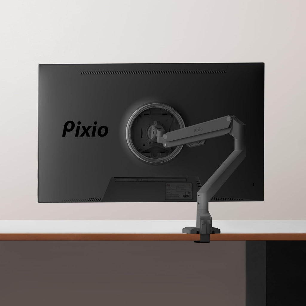 Pixio PXC248WAVE 24 inch 200Hz Refresh Rate FHD 1080p Resolution 1500R Curve Fast VA Panel 1ms GTG Response Time HDR Curved Gaming Monitor and PS1S Wave Black Single Monitor Arm - Fits up to 32 inches