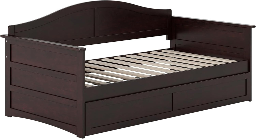 AFI, Acadia Twin Size Wood Daybed Frame with Twin Trundle, Espresso (Black)