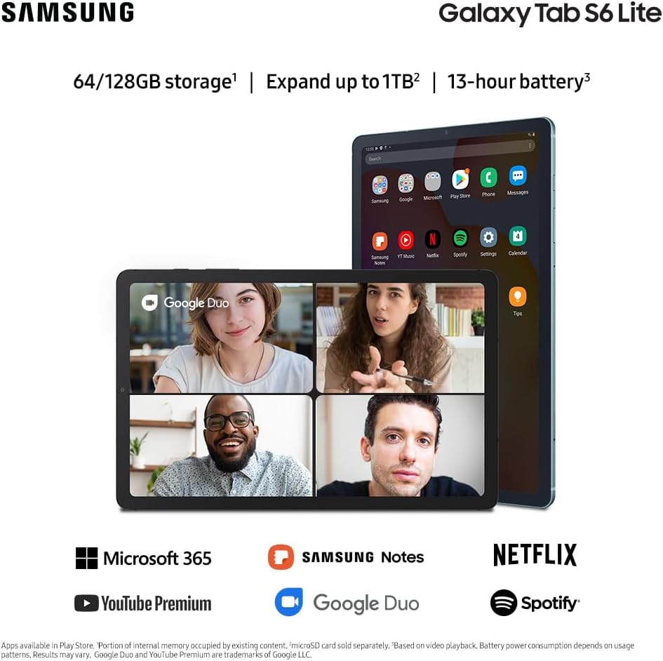 Samsung Galaxy Tab S6 Lite (2022) 10.4' 128GB - Wi-Fi - Chiffon Rose - SM-P613NZIEXAR (Renewed)