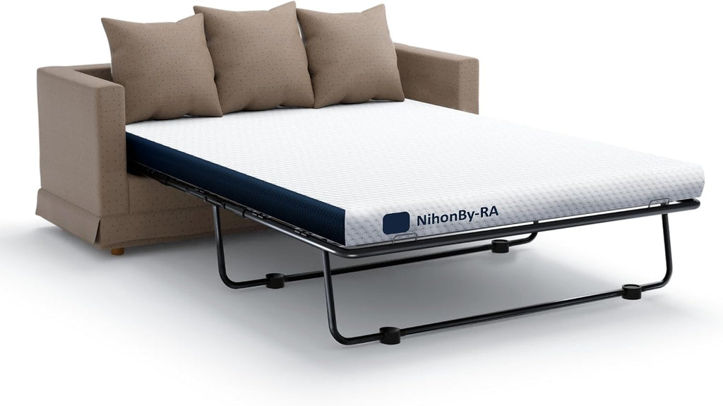 4.6 Inch Memory Foam Mattress Replacement for Sleeper Sofa and Couch Beds | 4.6 in| CertiPUR-US Certified | Washable Material w(Sofa Not Included)(Queen)