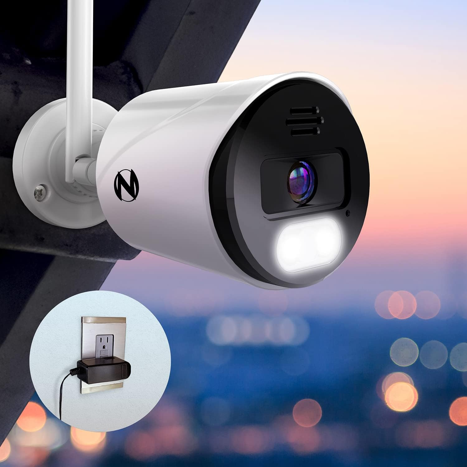 Night Owl Wi-Fi IP 4K HD Indoor/Outdoor Dual Spotlight Cameras with 2-Way Audio, Preset Voice Alerts and Built-in Camera Siren