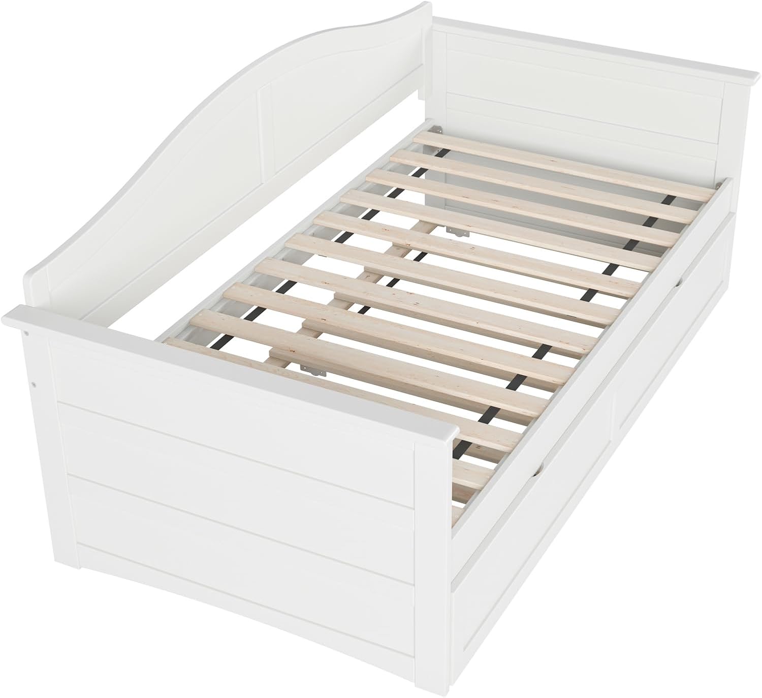 AFI, Acadia Twin Size Wood Daybed Frame with Twin Trundle, White