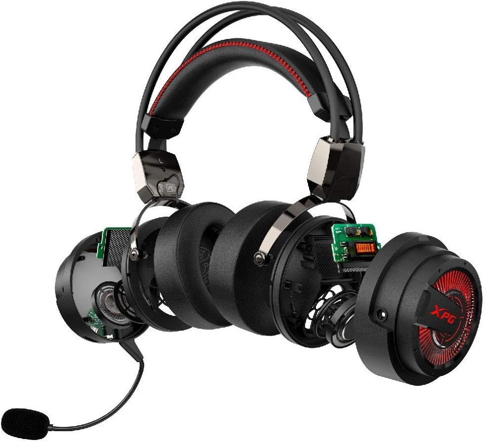 XPG Precog Gaming Headset with Mic Hi-Fidelity Dual Drivers 7.1 Virtual Surround Sound (XPG Precog), One Size