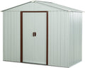 6 x 5 FT Outdoor Storage Shed, Metal Garden Shed with Floor Frame, Tool Shed Outdoor Storage with Lockable Sliding Doors & Air Vents, Storage House Waterproof for Backyard, Lawn, White