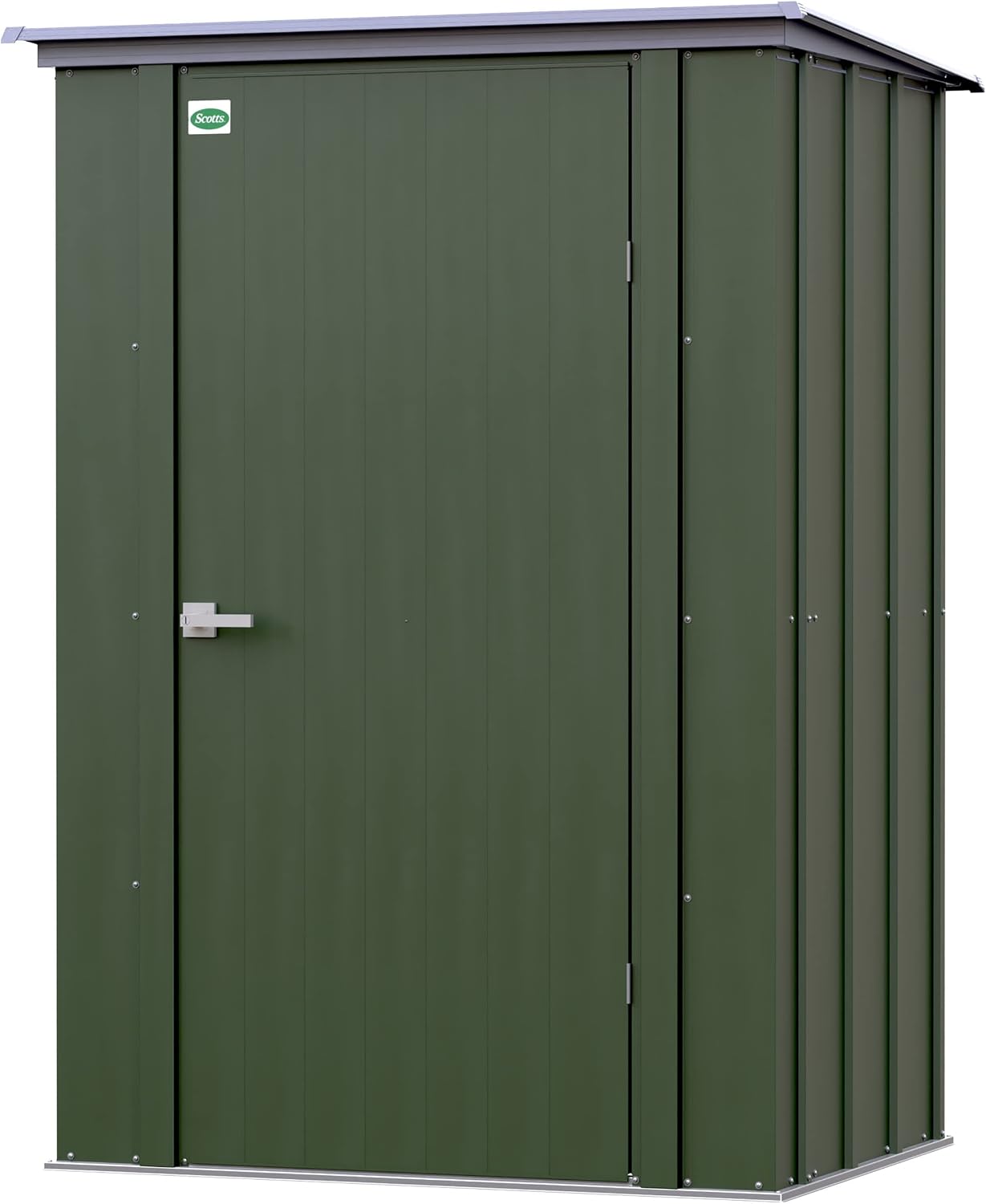Scotts 4' x 3' x 6' Garden Storage Cabinet, Compact Outdoor Lockable Metal Shed Kit for Backyard, Patio, and Lawn